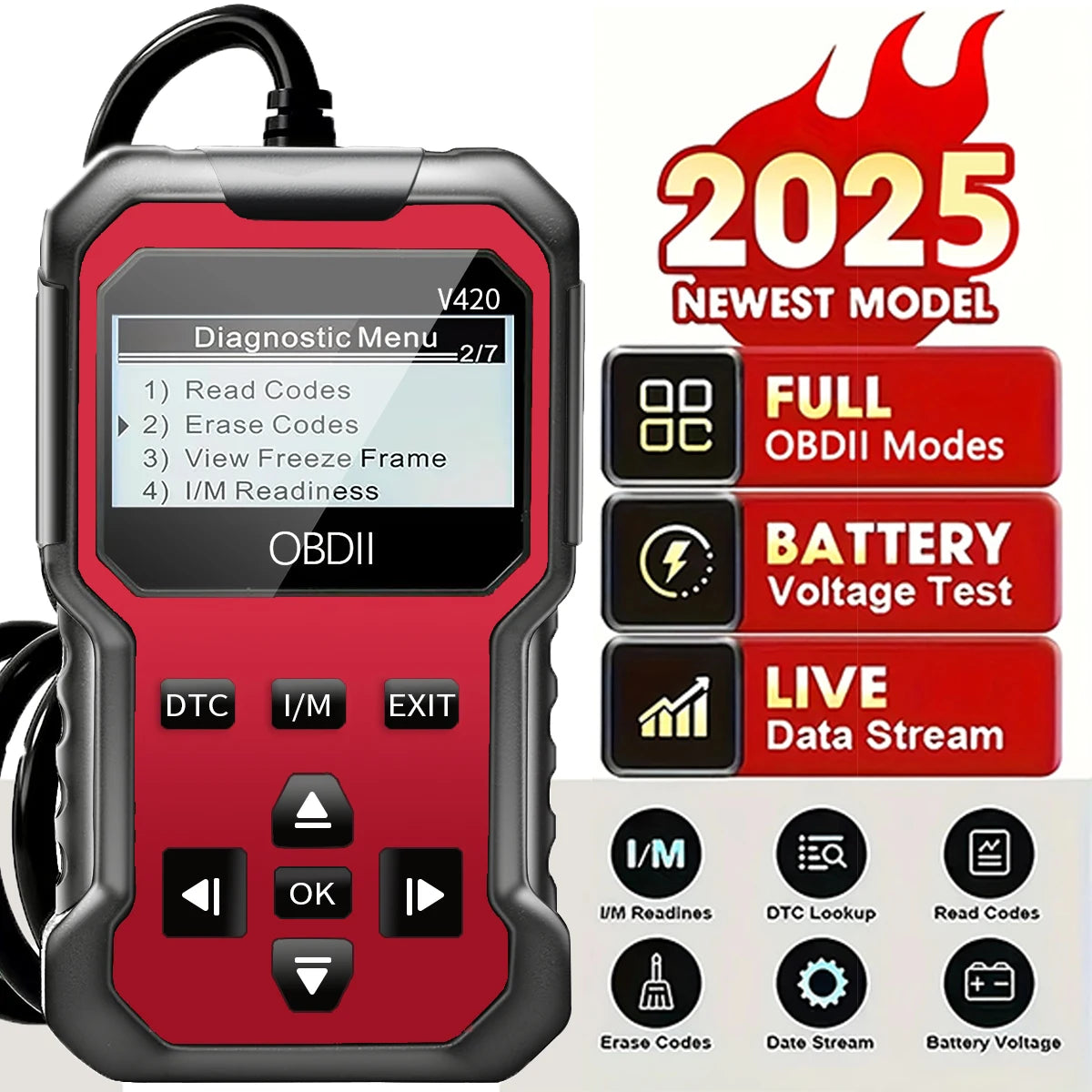 V420 Car Scanner Diagnostic Tool Check Engine Code Reader Obd2 Scanner for All Cars