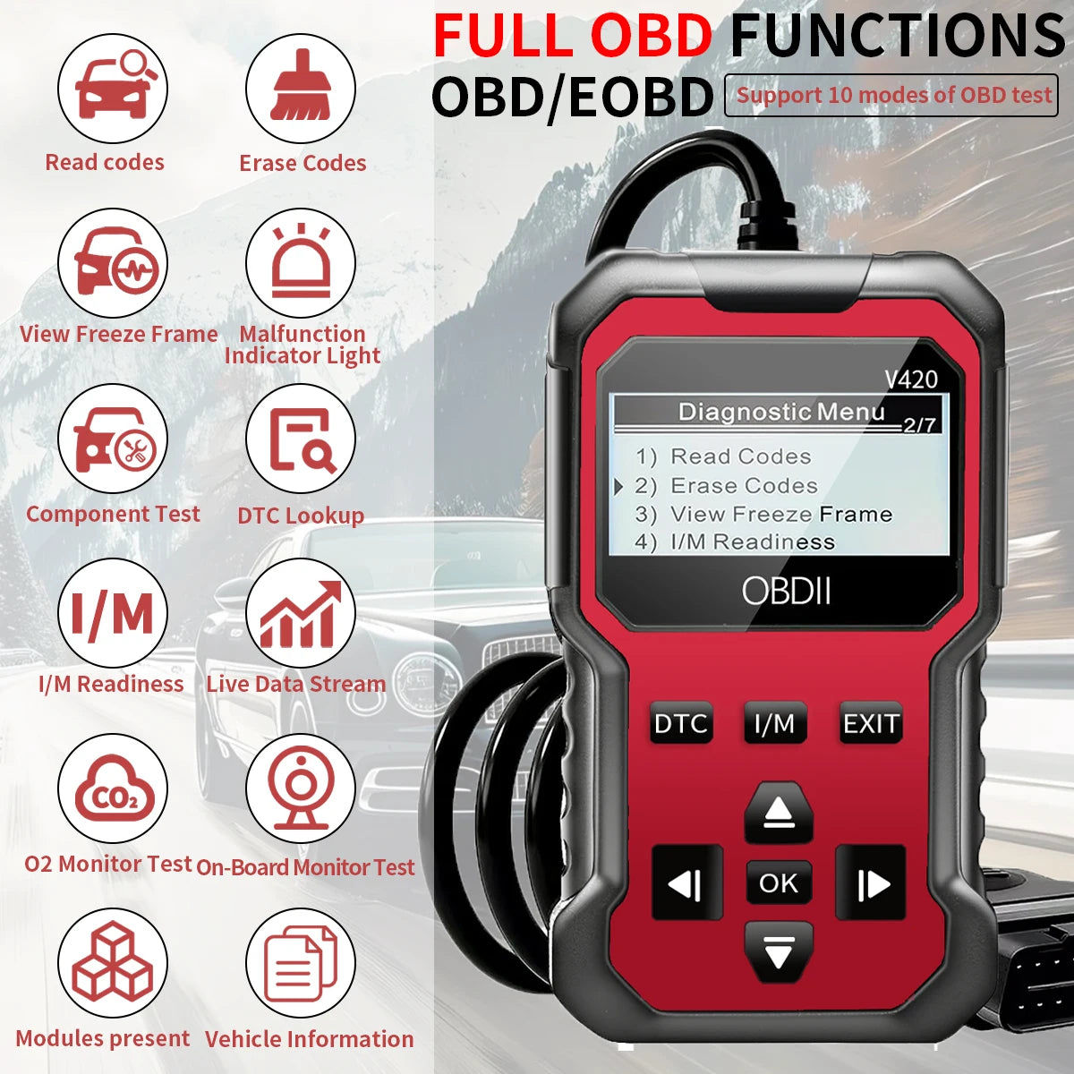 V420 Car Scanner Diagnostic Tool Check Engine Code Reader Obd2 Scanner for All Cars