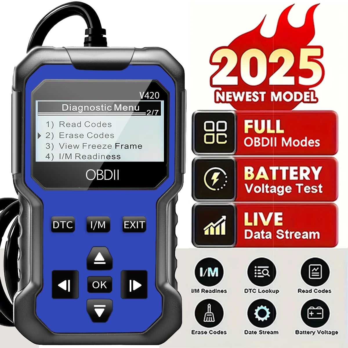 V420 Car Scanner Diagnostic Tool Check Engine Code Reader Obd2 Scanner for All Cars