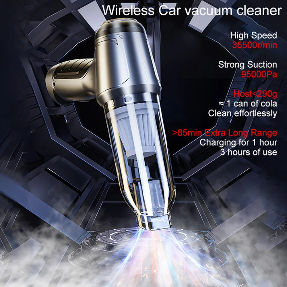 Car Vacuum Cleaner 95000PA Strong Suction Wireless Vacuum Cleaner for Car Home 2In1 Handheld Portable Vacuum Cleaner Blower