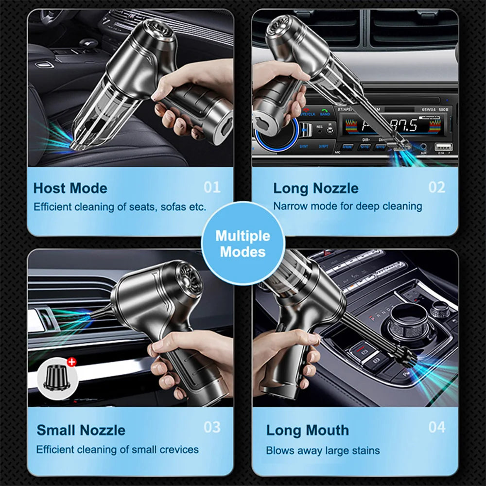 Car Vacuum Cleaner 95000PA Strong Suction Wireless Vacuum Cleaner for Car Home 2In1 Handheld Portable Vacuum Cleaner Blower