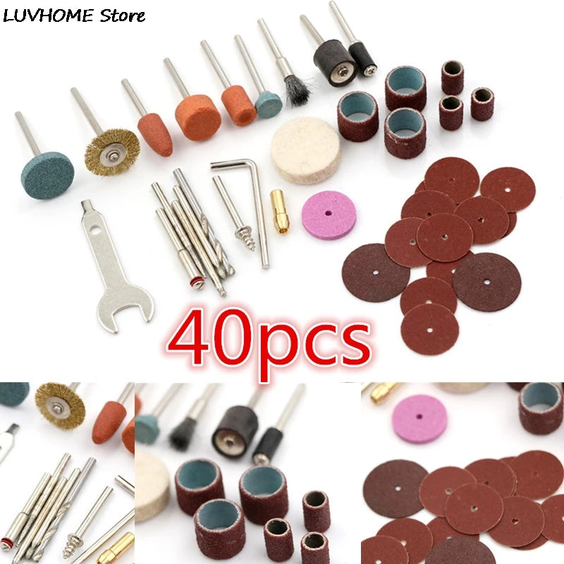 40Pcs Wood Metal Grinding Polish Electric Drill Grinder Engraving Grinder Mini Drill Electric Rotary Tool Grinding Machine Parts
